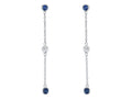 18ct White Gold Sapphire and Diamond Drop Earrings