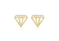 9ct Diamond Yellow Gold Icon Stud Earrings