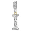 9ct 2-Coloured Gold Cubic Zirconia Initial "I" Pendant
