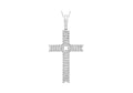 9ct White Gold Cubic Zirconia Cross Pendant