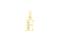 9K Yellow Gold Cubic Zirconia 'E' Initial Pendant