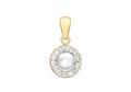 9ct Yellow Gold Fresh Water Pearl & CZ Pendant