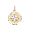 9K Yellow and White Gold Small Compass Pendant