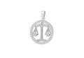 Sterling Silver Libra Cubic Zirconia Pendent