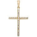 9ct Yellow Gold Cubic Zirconia Set Cross Pendant