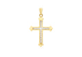 9K Yellow Gold Cubic Zirconia Cross Pendant