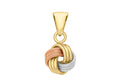 9K 3-Colour Gold 4-Way Triple-Knot Pendant