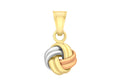 9K 3-Coloured Gold Double Knot Pendant