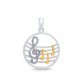 9K Yellow & White Gold Music Pendant