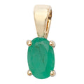 9ct Yellow Gold Oval Emerald Pendant