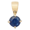 9ct Yellow Gold Round Blue Sapphire Pendant
