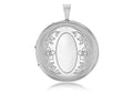 Sterling Silver Round Floral Locket