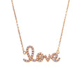 18K Rose Gold Diamond 'Love' Necklace