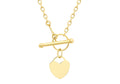 9ct Yellow Gold Mini Heart T-bar Necklace