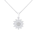 18K White Gold Diamond Daisy Pendant