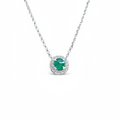 9K White Gold Sapphire & Diamond Necklace