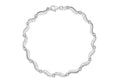 Sterling Silver Wave Diamond Set Bracelet