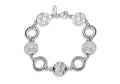 Sterling Silver Daisy and Circle link bracelet