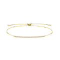 9ct Yellow Gold CZ Bar Pull Style Bracelet