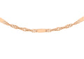 9K Rose Gold 1.2mm Twist Bar & Curb Chain 18"