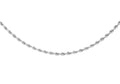 9ct White Gold Semi Solid Rope Chain 22"