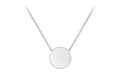 9K White Gold 10mm Disc Adjustable Necklace /16"-17"
