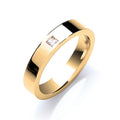 0.10ct Sterling Silver P/c Diamond Set 4mm Flat Court Wedding Band