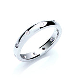 0.20ctw 10st Brilliant Cut Diamond Set 3mm Platinum Court Wedding Band