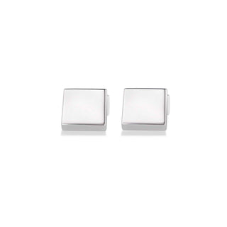 Men's Sterling Silver Plain Square Cufflinks