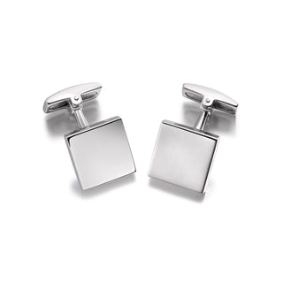 Men's Sterling Silver Plain Square Cufflinks