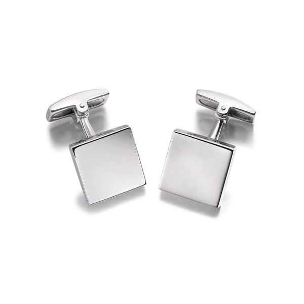 Men's Sterling Silver Plain Square Cufflinks