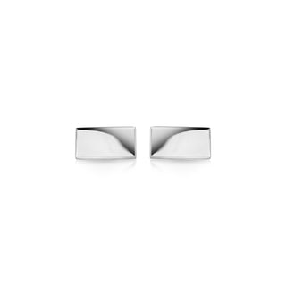 Men's Sterling Silver Rectangular Plain Cufflinks
