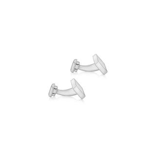 Men's Sterling Silver Rectangular Plain Cufflinks