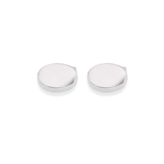 Men's Sterling Silver Plain Oval Cufflinks