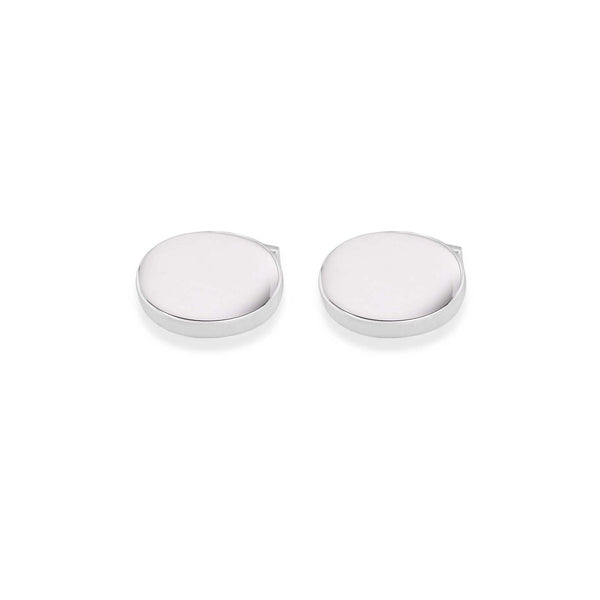 Men's Sterling Silver Plain Oval Cufflinks