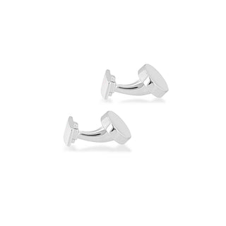 Men's Sterling Silver Plain Oval Cufflinks