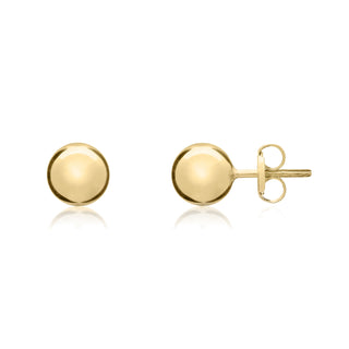 9K Yellow Gold 7mm Ball Stud Earrings