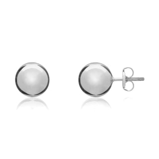 9K White Gold 8mm Ball Stud Earrings