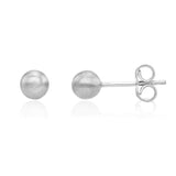 9K White Gold 5mm Satin Ball Stud Earrings