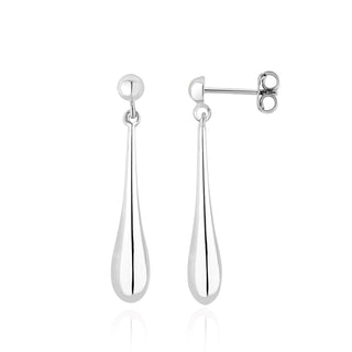 9K White Gold Teardrop Drop Earrings