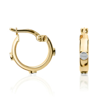 9K Yellow Gold 14.5mm Rivet Hoop Earrings
