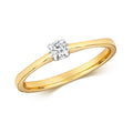 9ct Yellow Gold 0.10ct Solitare Diamond Ring