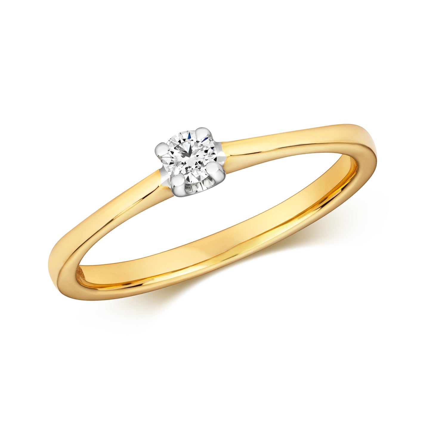 9ct Yellow Gold 0.10ct Solitare Diamond Ring