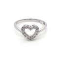 9K White Gold 0.25ct Diamond Heart Ring