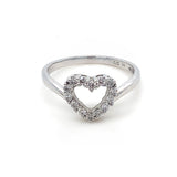 9K White Gold 0.25ct Diamond Heart Ring