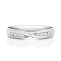 9ct White Gold 0.16ct Diamond Set Crossover Eternity Ring