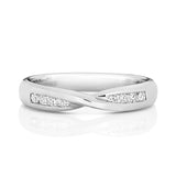 9ct White Gold 0.16ct Diamond Set Crossover Eternity Ring