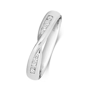 Platinum Diamond Set Crossover Eternity Ring