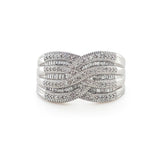 9K White Gold Crossover Cocktail Ring