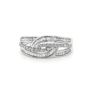 9K White Gold Intertwining Cocktail Band